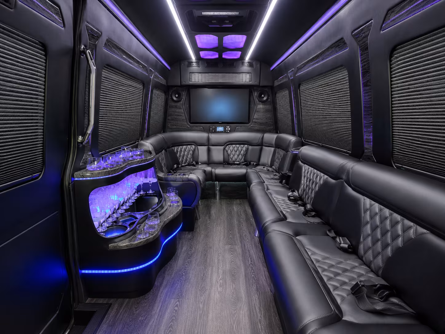 norfolk 50 passenger party bus interior
